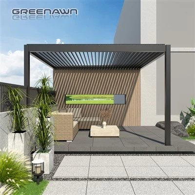 Pergola Muntata Mal-Ħajt B'Saqaf Imwaħħal Mad-Dar